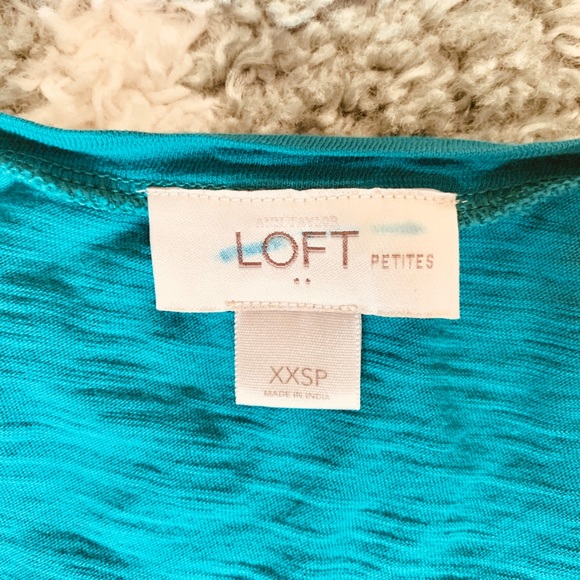 LOFT | petite blue/green blouse - Picture 4 of 4